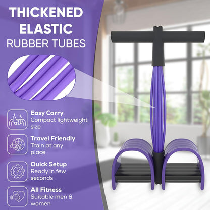 Abdominal Trainer, Sit-Up Training Equipment, Bodybuilding Expander, Full Body Trainer for Home, 6 Tubes, Elastic Pull Rope, Multifunctional Leg Exerciser for Fitness, Weight Loss, Training, Yoga