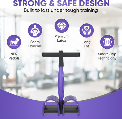 Abdominal Trainer, Sit-Up Training Equipment, Bodybuilding Expander, Full Body Trainer for Home, 6 Tubes, Elastic Pull Rope, Multifunctional Leg Exerciser for Fitness, Weight Loss, Training, Yoga